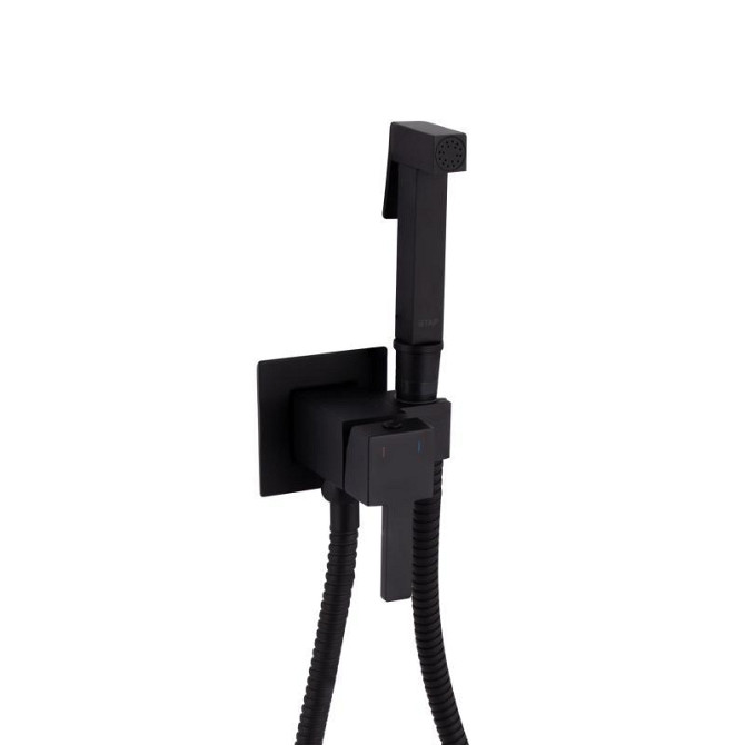 Гігієнічний душ із латуні Qtap Inspai-Varius прямокутний QT259710842859NB Black Matt Харків - фото 3