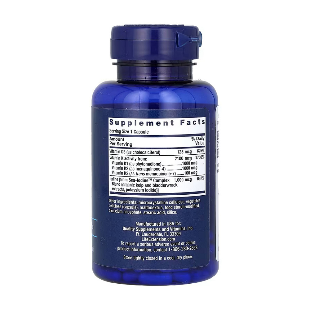 Vitamins D and K with Sea-Iodine™ - 60 caps Луцьк - фото 2