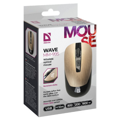 Мишка Defender Wave MM-995 Silent Wireless Bronze (52992) Вінниця - фото 5