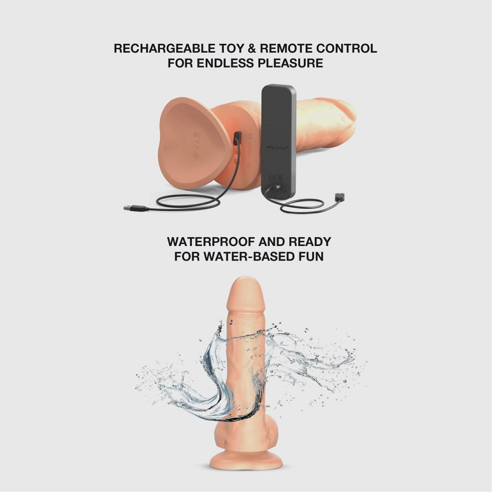 Фалоімітатор з вібрацією і ротацією Strap-On-Me Rotating & Vibrating Realistic Dildo - L - Vanilla Sex Aura Київ - фото 3