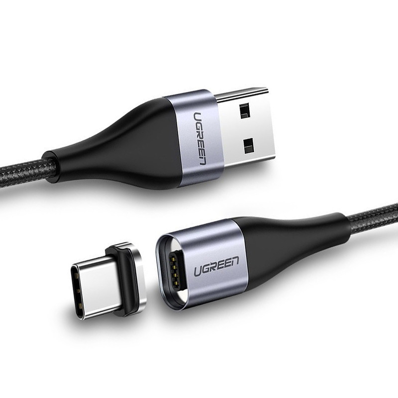 Магнитный кабель USB Type-C Ugreen для зарядки и передачи данных (Черный, 1м) Миколаїв - фото 2