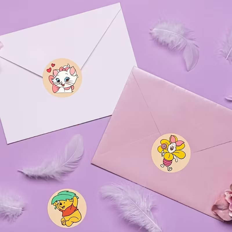 Стикеры с мультяшными героями — Микки, Минни, Дональд, Дейзи, Бэмби, Чип и Дейл — рулон 500 шт Ø2.5 см Киев - изображение 2