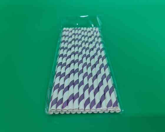 Соломка паперова трубочка 25шт вита фіолетова (1 шт) Харків