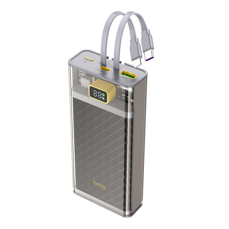 Зовнішній акумулятор HOCO J104A Discovery edition 22.5W fully compatible power bank with cable(20000mAh) Gray Київ - фото 1