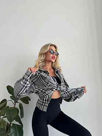 Жіноча тепла оверсайз сорочка в клітинку фланель 48/52 Одеса