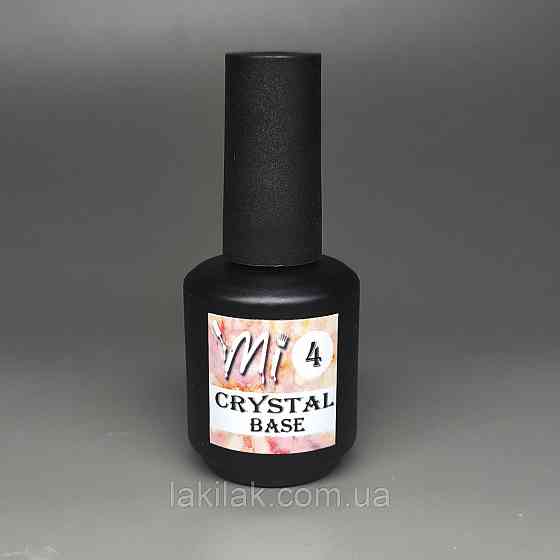 Crystal base Mi #4 (молочна база з різнокольоровими пластівцями юккі) 15мл (пляшка з пензликом) Херсон