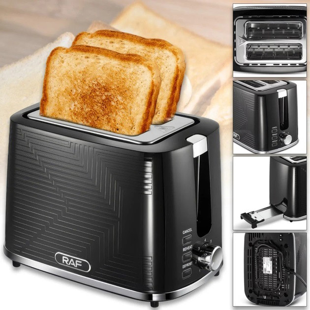 Тостер для жарки хлеба RAF, Качественный электрический тостер на 2 ломтика гриль электрический DA-41 Львов - изображение 5