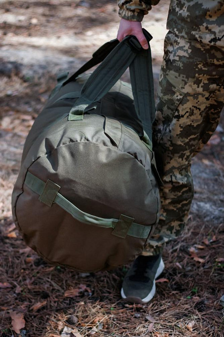 Тактичний міцний рюкзак баул 70 л хакі з кордури чоловічий міцний бойовий рюкзак   WASA Львів - фото 2