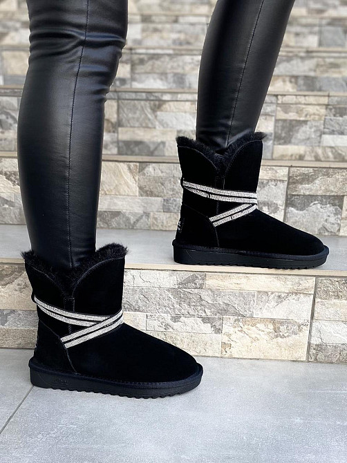 Угги жіночі OUQIDAGENI 8708-2 чорні (зима, замша натуральна) (4208) 36 Коломия - фото 1