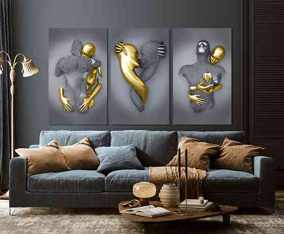 Модульная картина в гостиную / спальню   Закохані    ART-266_3A Киев