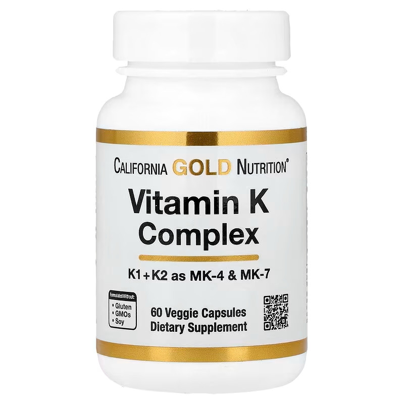 Комплекс вітамінів групи K California Gold Nutrition Vitamin K Complex, 60 Veggie Capsules Луцьк - фото 1