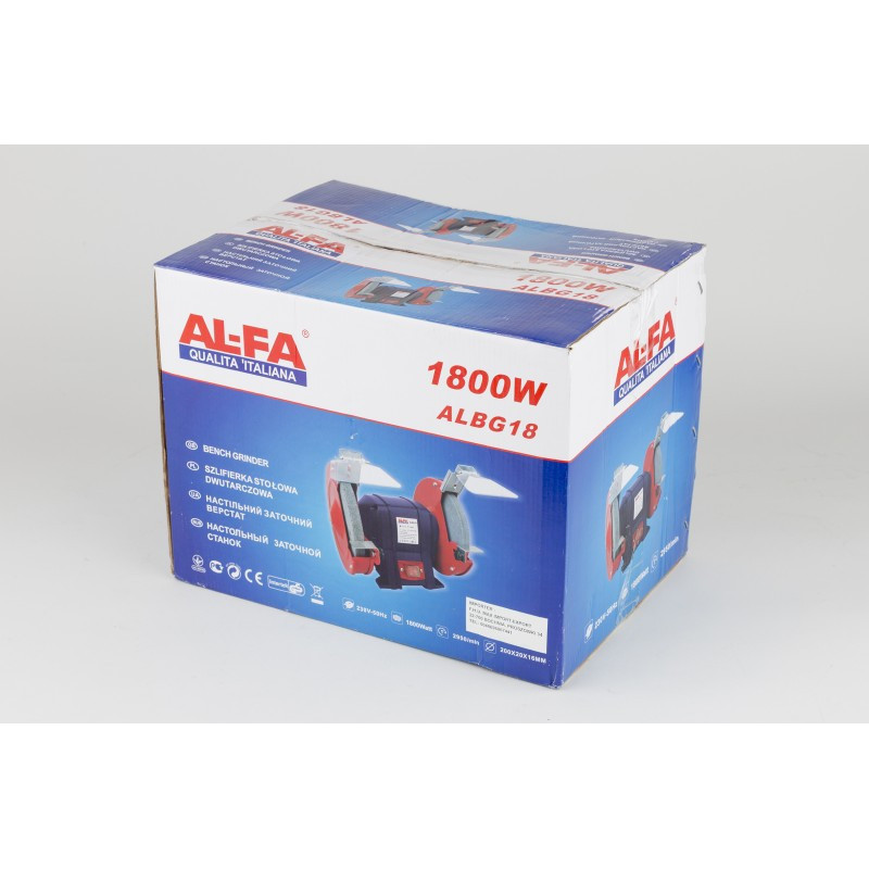 Точило AL-FA ALBG18 електричне настільне, 1800 Вт, з металевим корпусом і захисними екранами, гарантія 12 міс Львів - фото 4