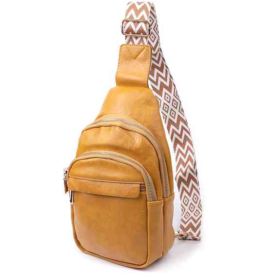 Яскрава жіноча сумка з однією лямкою через плече з гладкої екошкіри Vintage 22769 Жовтий Київ