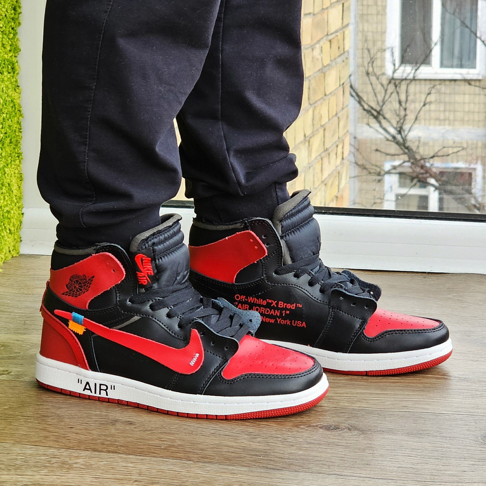 Кросівки Nike AIR Jordan Червоні Чоловічі Чорні Джордани Високі Найк (розміри: 41,42,43,44,45) Дніпро - фото 5