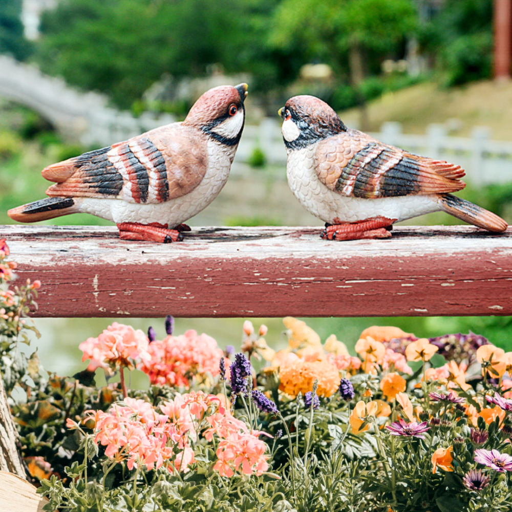 Садові фігурки Пара горобців 15 х 8.5 см з полістоуну Одеса - фото 2