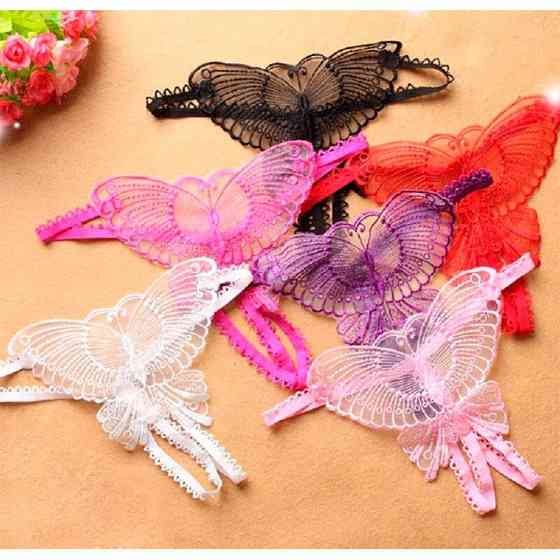 Стринги бабочка - Красный - XS/S/M – Эротическое бельё Винница