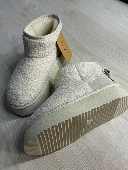 Уггі жіночі Itts 1707-3 з хутром тедді на платформі молочні, 37, 23,5 см Київ - фото 7