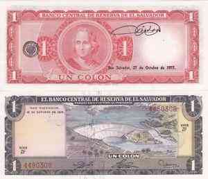 El Salvador Сальвадор - 1 Colon 1974 / 1977 Pick 120 UNC Полтава
