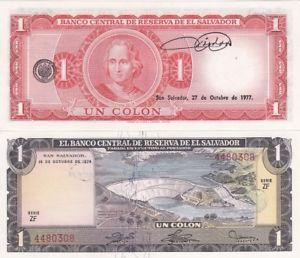 El Salvador Сальвадор - 1 Colon 1974 / 1977 Pick 120 UNC Полтава - изображение 1