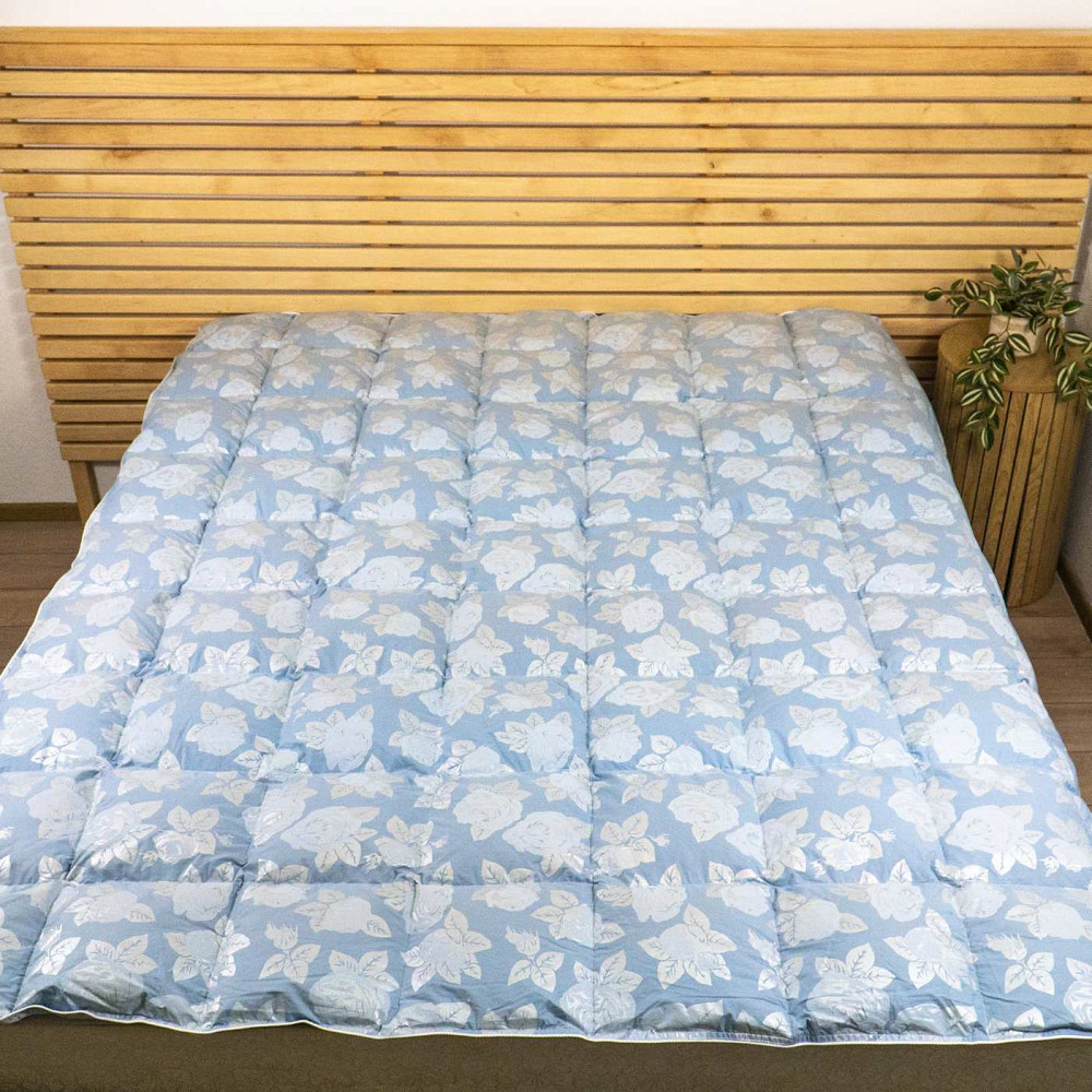 Полупуховое Евро одеяло YouStar  50% пух 50% перо, размер 200х220 см (Голубой) Сумы - изображение 9