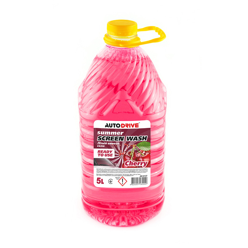 Омивач скла AutoDrive Summer Screen Wash PET літній Cherry готовий 5л Львів - фото 1