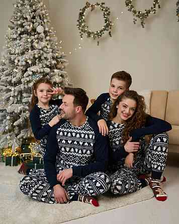 Чоловічий комплект зі штанами — Новорічний орнамент- Family look для сім'ї Tom John 93435 Київ