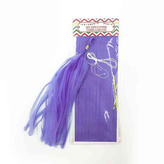 Кисточки тассел бумажные гирлянды 5 шт 35 см сиреневый Киев