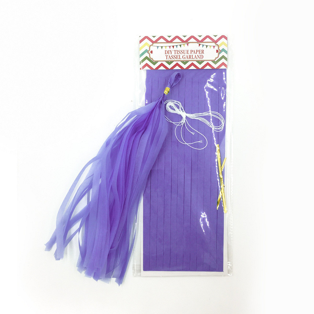 Пензлики тасел паперові гірлянди 5 шт 35 см бузковий Київ - фото 2