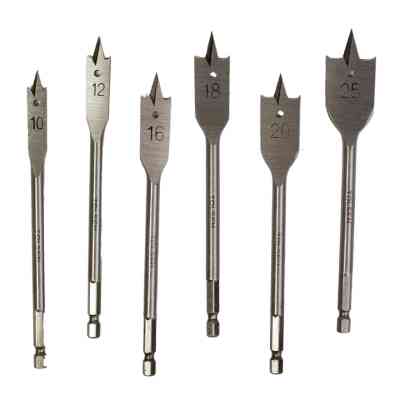 Набор сверл Tolsen плоских по дереву 6 шт 10, 12, 16, 18, 20, 25мм (75655) Винница