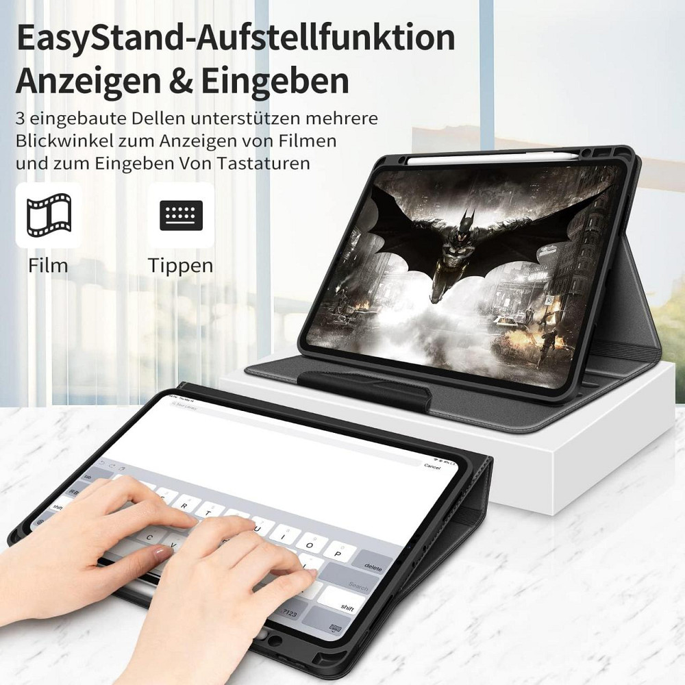 Фирменный защитный чехол HOLIMET для Apple iPad Pro 12.9 2022/2021/2020/2018 (6th/5th/4th/3rd Generation) Black Днепр - изображение 6