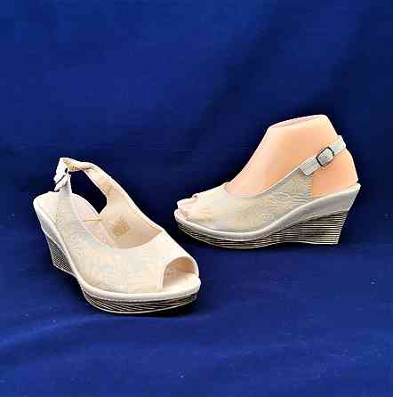 Жіночі Сандалії Босоніжки на Танкетці Платформа Бежеві Літні (розміри: 36,37,38,39,40,41) — 75-5 Дніпро