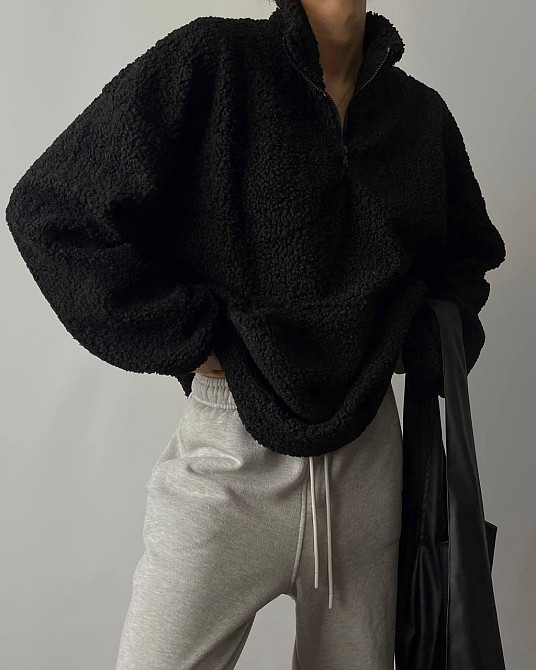 Жіноча стильна тепла оверсайз худі букле баранчик Одеса - фото 1