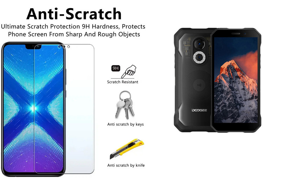 Защитное стекло NeoGlass для Doogee S61, S61 Pro – ультрапрозрачное и устойчивое Киев - изображение 1