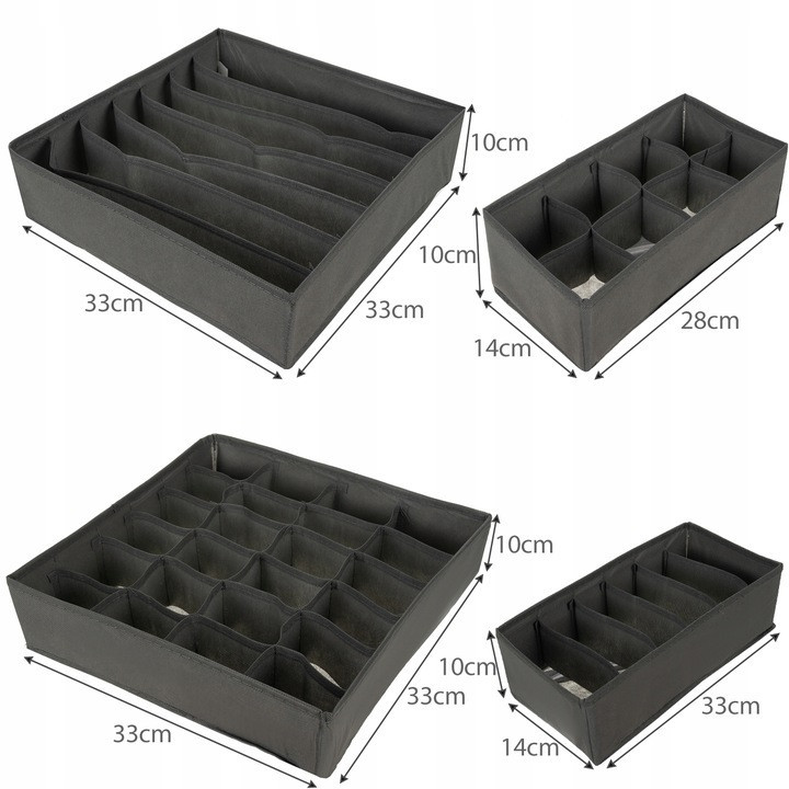 Комплект Органайзеров для нижнего белья 4 шт Ruhhy (19914) Grey Нововолынск - изображение 7