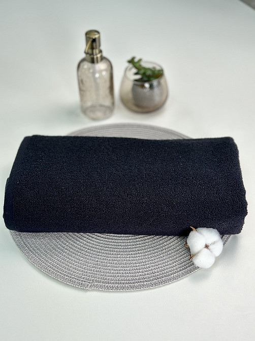 Рушник однотонний Ideal Textile 50х90 см 400 г/м2 (56860914) чорний Чернівці - фото 3