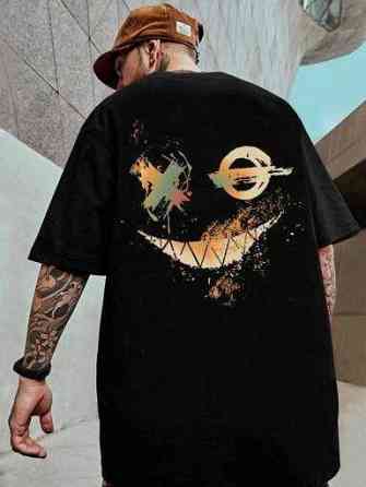 Футболка мужская с принтом  46 Черная 2664092754 Днепр