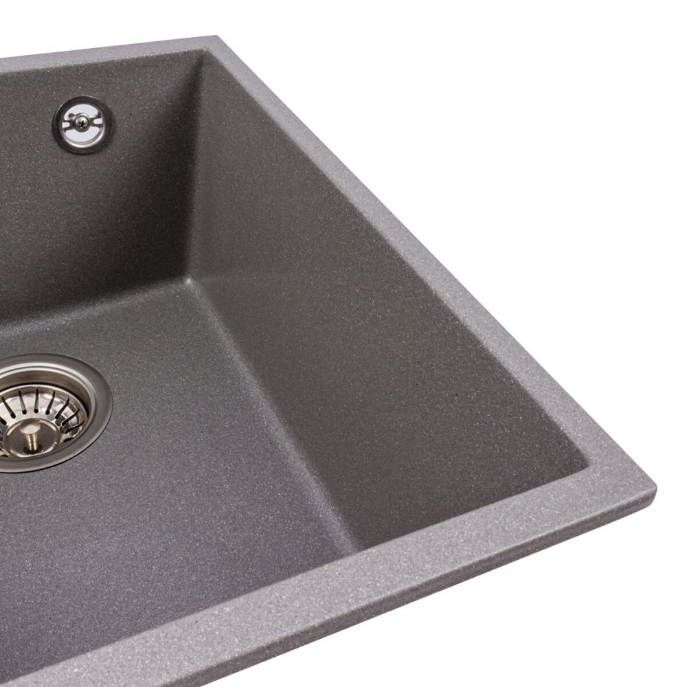 VALESO Гранітна мийка для кухні VALESO ROXY 3744 матова Сірий мусон Київ - фото 4