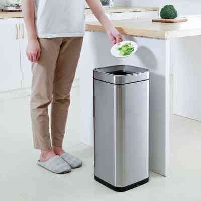 Контейнер для сміття JAH квадратний без кришки з вн. відром срібний металік 8 л (6332) Вінниця