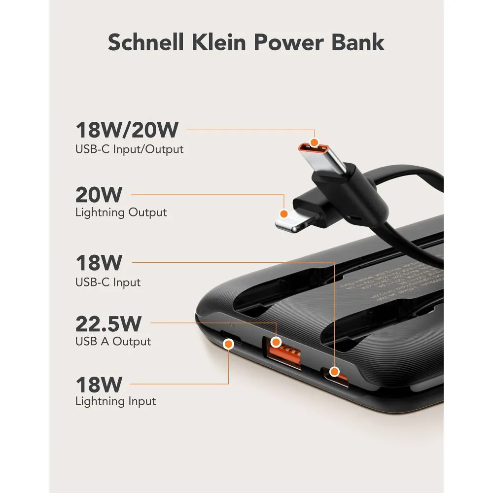 Павербанк 10000 mAh VEGER PD QC3.0 2A 22 5W C11 VG-W1170 быстрая зарядка встроенный кабель power bank повербанк Одесса - изображение 7
