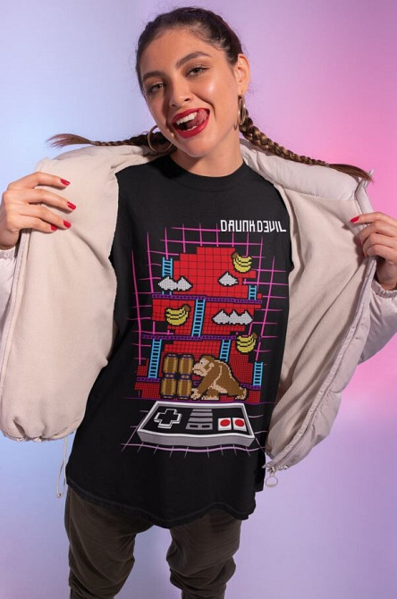 Футболка чоловіча з аніме принтом Донкей Конг Сізес С оверсайз (S/M/L) Чорний AnimeJ1033 Дніпро - фото 8