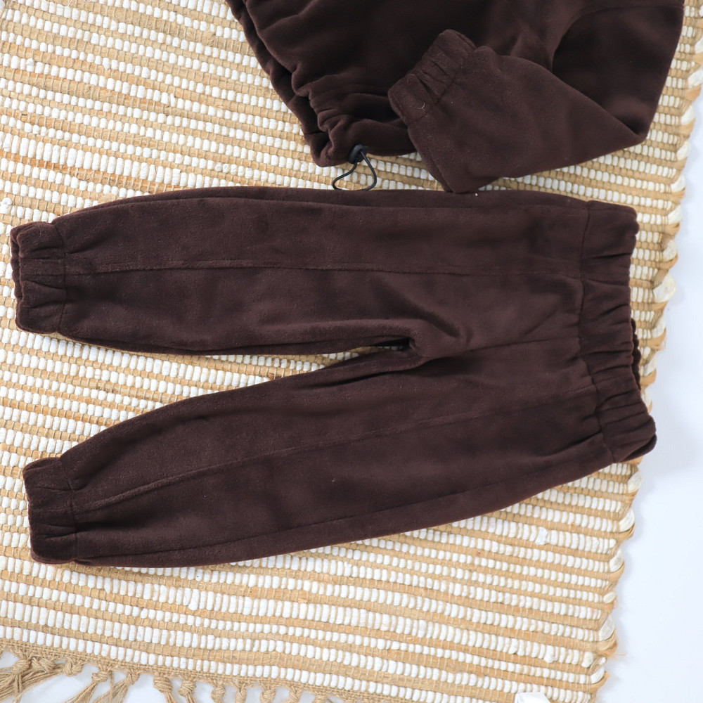 Дитячий теплий флісовий комплект (толстовка + штани) коричневий 158 Кам'янець-Подільський - фото 5