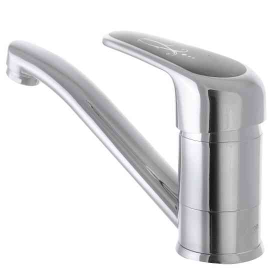 Смеситель для умывальника Cron Magic 555 (излив 15 см) (черная ручка) (CR0131) Киев