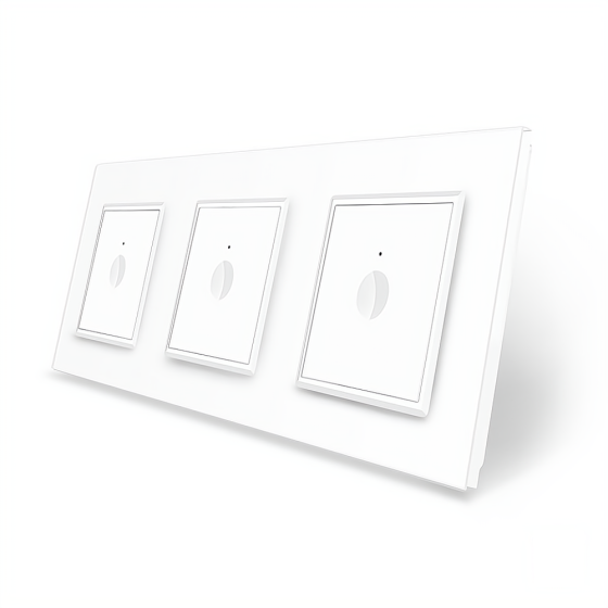 LIVOLO Сенсорний прохідний/перехресний вимикач Sense 3 сенсора (1-1-1) Livolo білий скло (VL-C7 Коломия