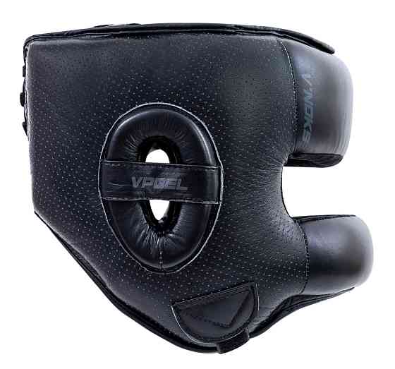 Боксерський шолом з бампером з натуральної шкіри чорний V`Noks Boxing Machine PRO Київ