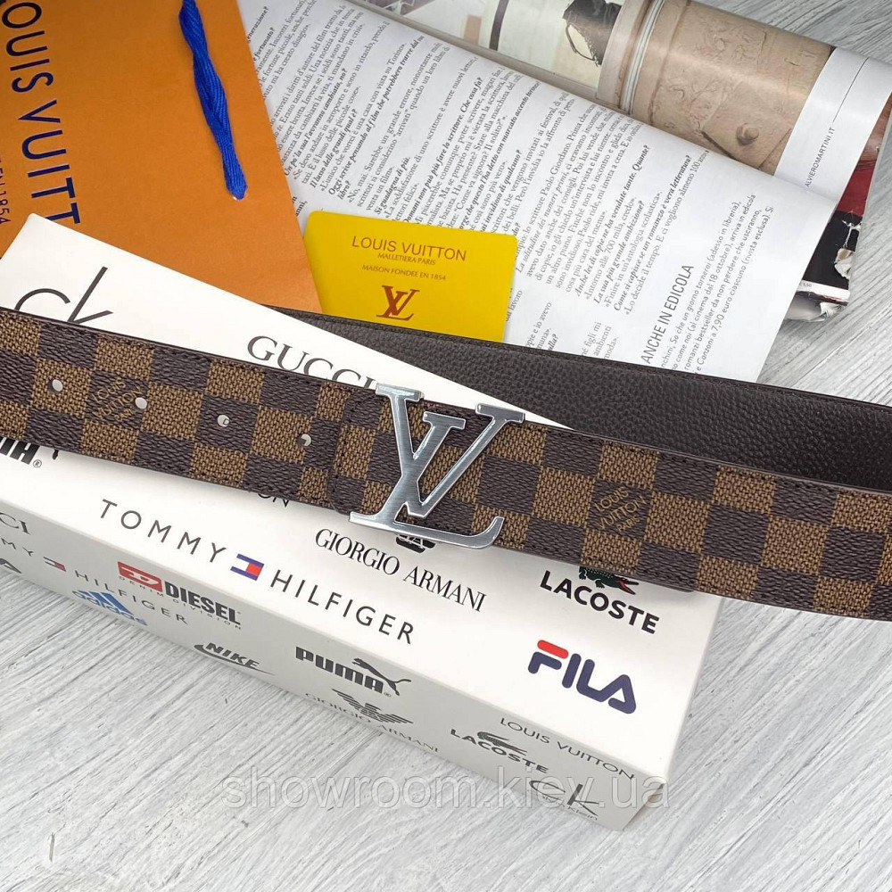 Мужской кожаный брендовый ремень (7010-4) Киев - изображение 2