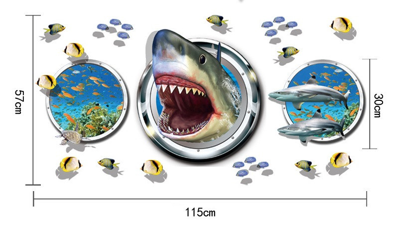 Интерьерная наклейка 3д Акула Киев - изображение 5