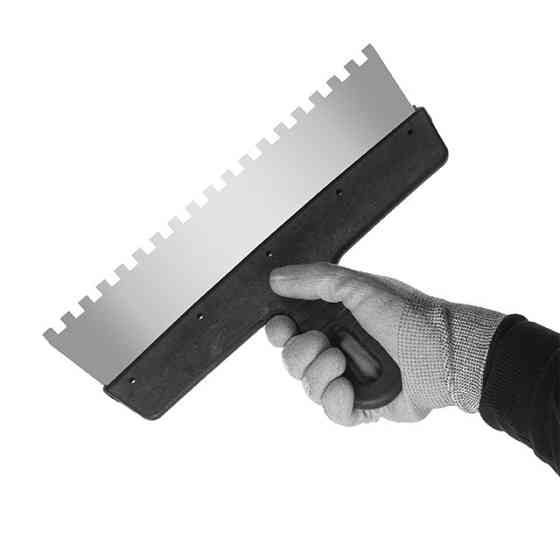 Шпатель из нержавеющей стали, 300 мм, зуб: 8×8 мм INTERTOOL KT-2308 Киев