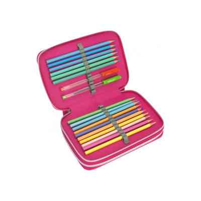 Пенал Cool For School 2 відділення з відворотами Рожевий (CF87274) Вінниця