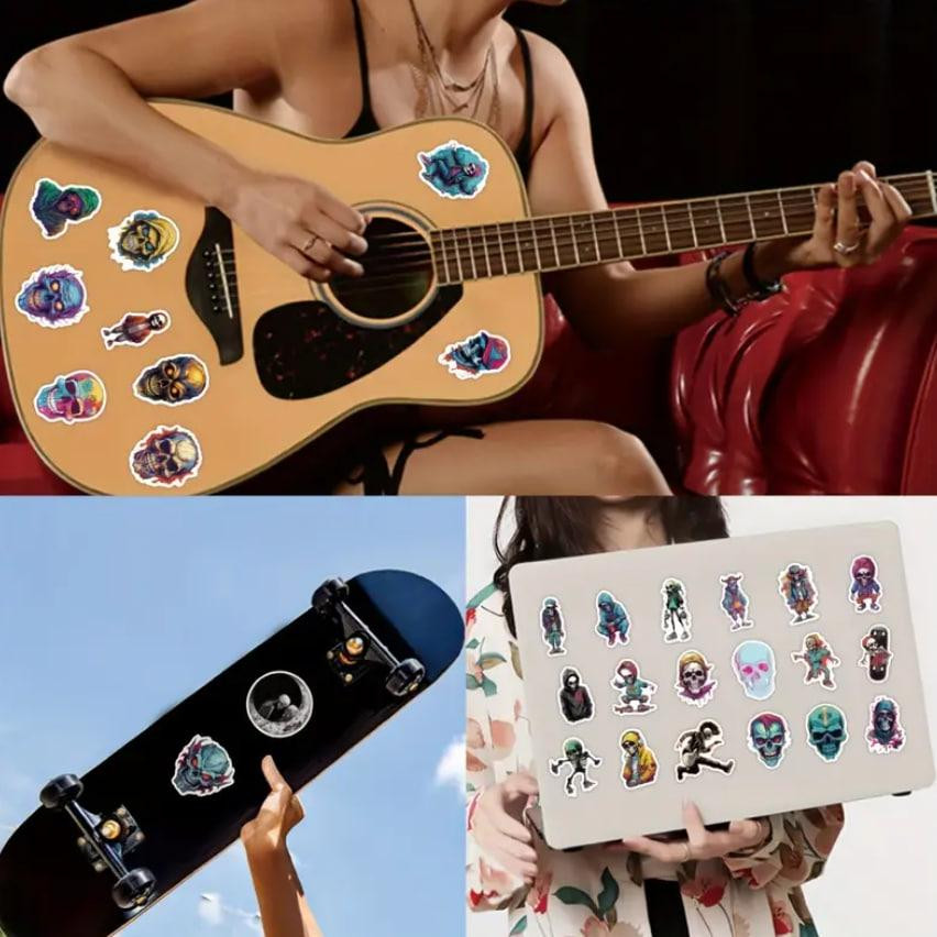 Наклейки Скелети, стікери, меми, приколи. Наклейки на мотоцикл, велосипед, для комп'ютера, ноутбука, Київ - фото 3