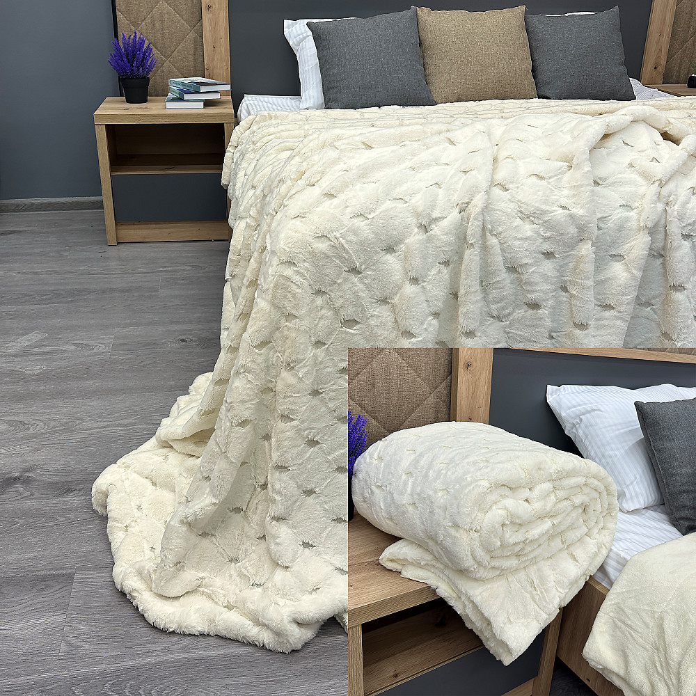 Плед-покрывало Шиншилла 210х220 см (+-5см) Молочный (87-020) Киев - изображение 1